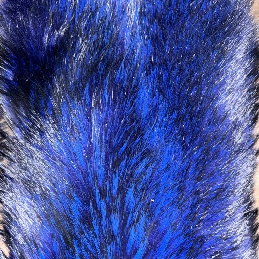 💙🖤💜 Thigh High REAL Fur Boots – Ultra Soft, One of a Kind Statement Piece - 8